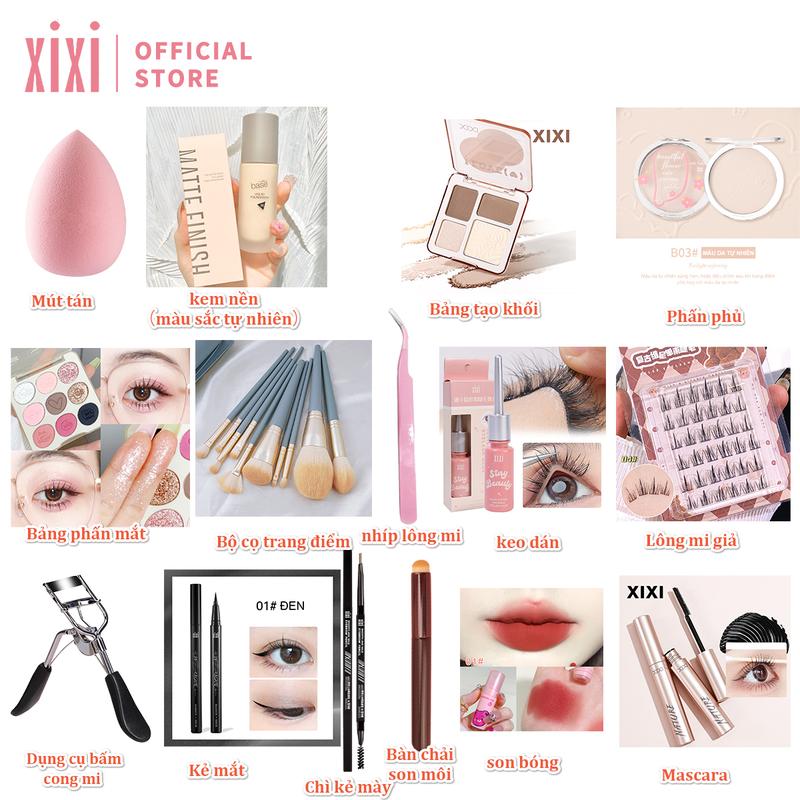 Bộ Trang Điểm, XiXi, 15 Món, Bao Gồm Phấn Mắt, Kem Che Khuyết Điểm, Mascara, Chì Kẻ Mày, Kẻ Mắt, Cọ Trang Điểm, Son Môi Và Phấn Đánh.