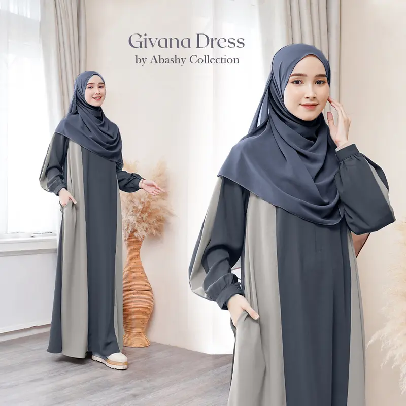 Abashy - Baju Gamis Wanita Lebaran 2025 Givana Dress Abaya Mewah Terbaru 0