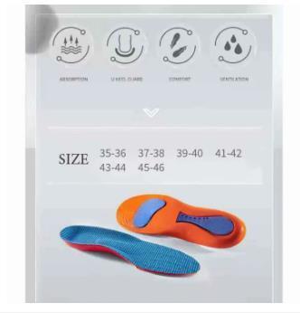 1 pair Orthotic Insoles Arch Support Flatfoot Running Insoles for Shoes Sole Orthopedic 6