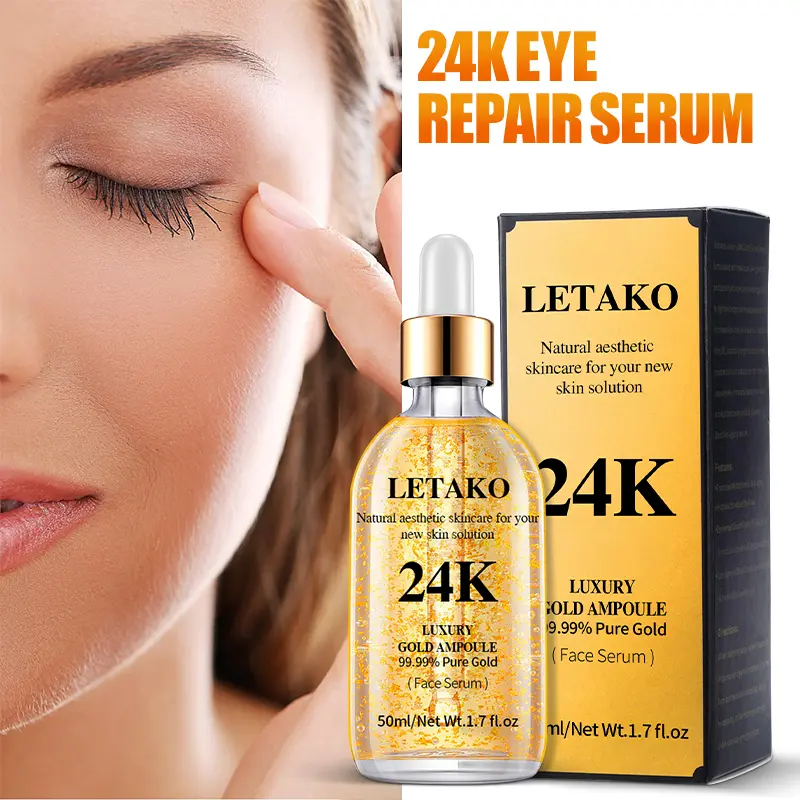 24K Gold Facial Serum Brightening Hyaluronic Acid Moisturizing Serum Anti-Wrinkle Whitening Gold Skincare eye  cream beef  tallow  moisturizer
