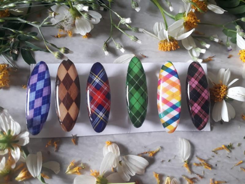Peniti Oval jilbab pin dagu Hijaber premium motif kotak isi6 3