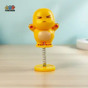 [FUNCREW] 1 Pcs Tuing-Tuing Dino Kuning Random – Pajangan Lucu Goyang Per Spring Karakter Viral