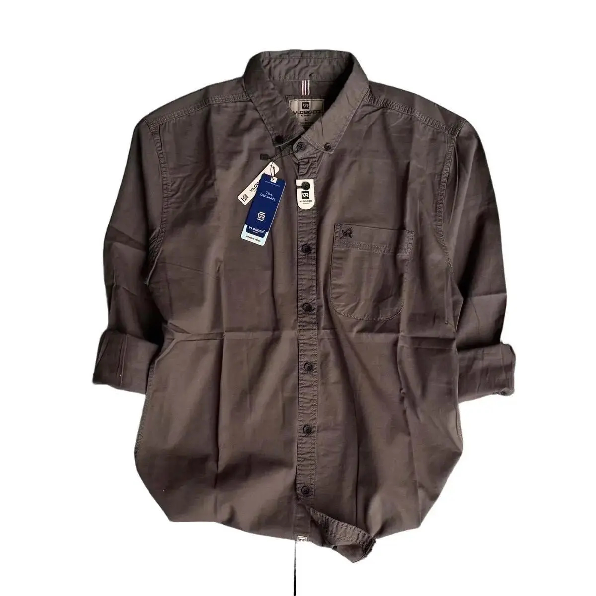 Kemeja Skena Lengan Panjang Kemeja Polos Casual Pria Katun Hitam Baju Distro Kerja Logo Keren Muda Bordir Kain Flanel