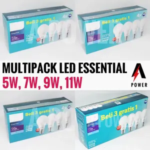 Ph*l*ps - Lampu LED Essential Multipack / Paket 5W, 7W, 9W, 11W (Putih)