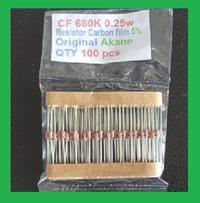 Gambar QTY 100 pcs CF 680K 0.25w Resistor Carbon film 5% Original Akane dari Nivico shop Kota Administrasi Jakarta Barat 1 Tokopedia