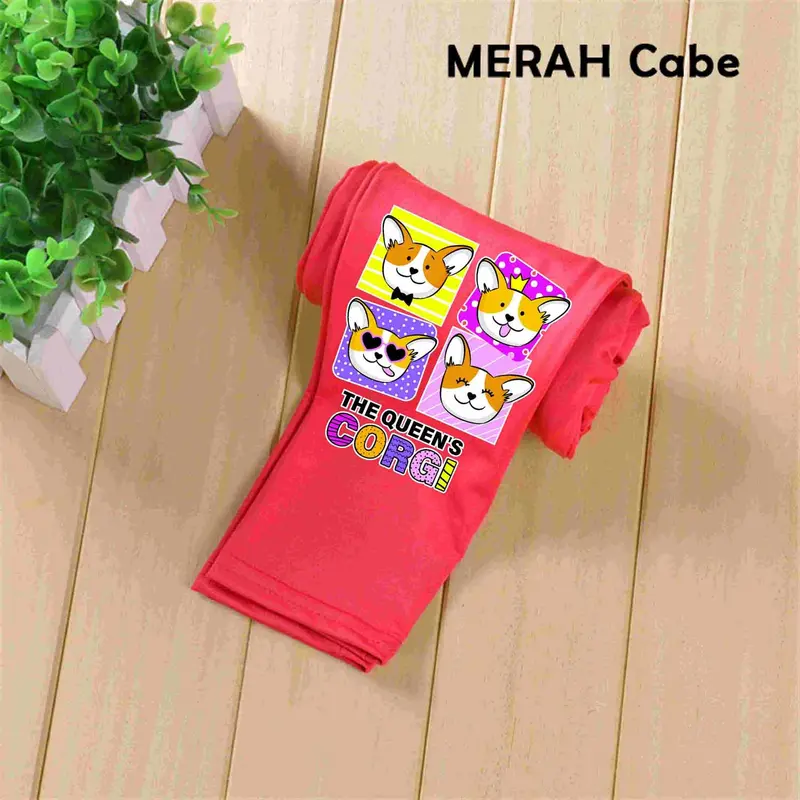 legging anak perempuan karakter motif QUEEN'S CORGI umur 1-12 thn 3