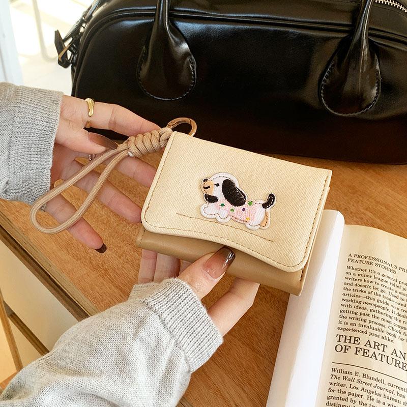 Ví Da PU Thiết Kế Họa Tiết Cún chó Con Dễ Thương Cho Nữ Sức Chứa Lớn Ví Đựng Tiền Xu Và Thẻ Gấp Gọn Ví Nhẹ Nhàng