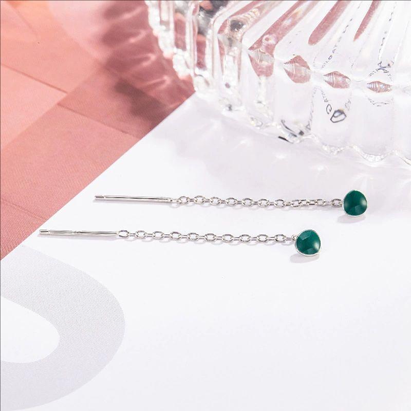 Product Introduction of Fresh and sweet niche design avocado green ear wire enamel drip glaze niche simple female ear jewelry 0