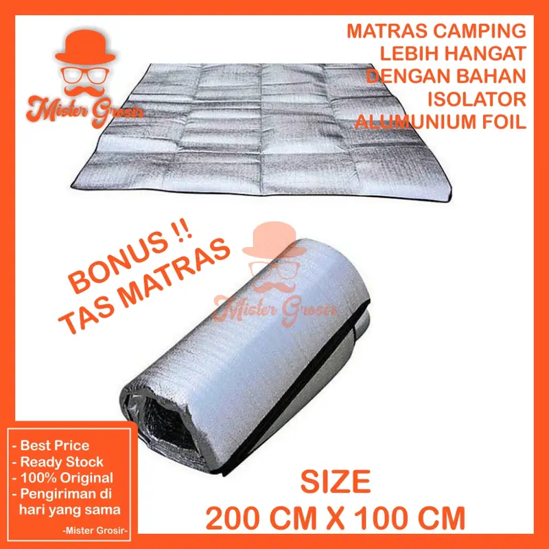 Matras Foil 200x100 Matras Camping Bahan Alumunium Lebih Hangat Suhu Stabil Tikar Camping 3