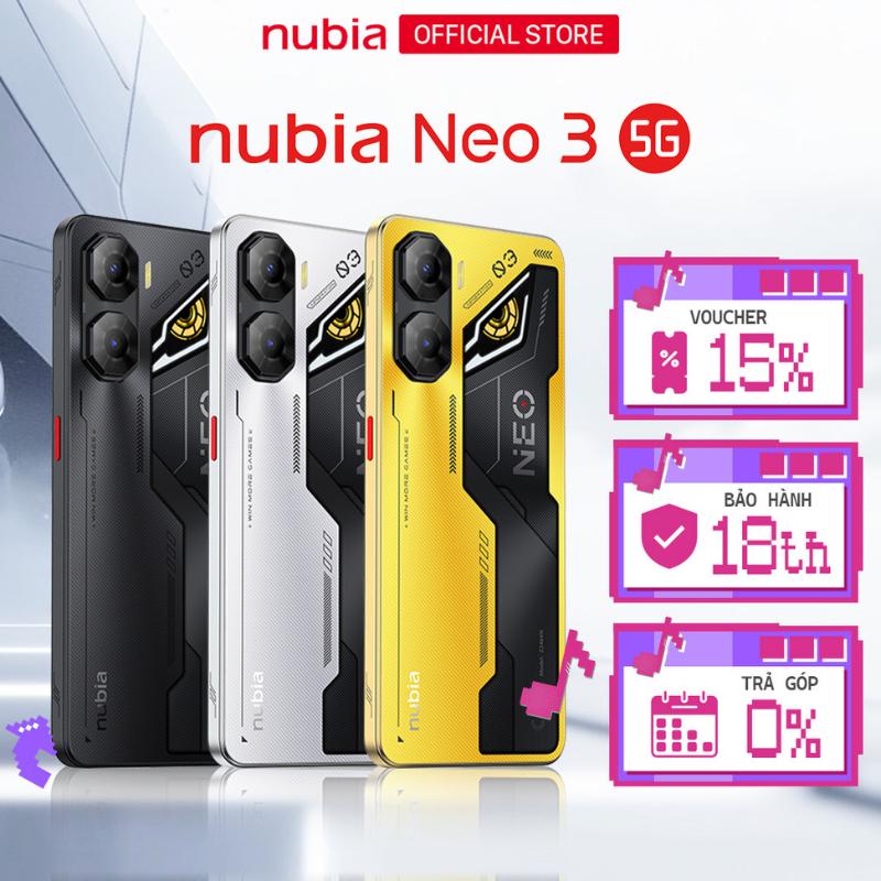 Điện thoại gaming Nubia Neo 3 5G 20(8+12)GB I 256GB I Màn hình 6.8" 120Hz 1000nits I Pin 6000mAh I Android 15 - Hàng Chính Hãng