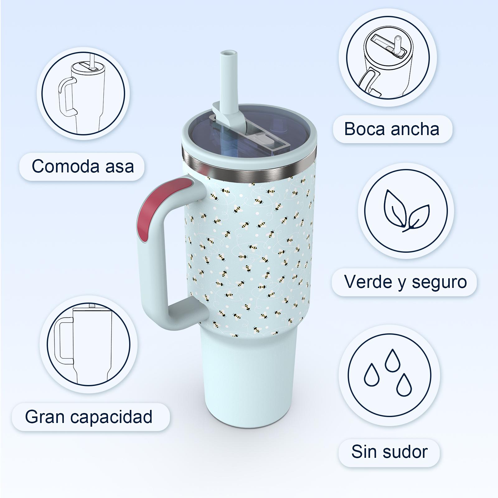 Tempflask@PASHLINC Botol Minum Tumbler Termos Portable Stainless Steel Handle 2in1 Vacuum Insulated Gelas Mobil Cangkir Silikon 40oz (1200ml) bts tahan dingin yeti super clone