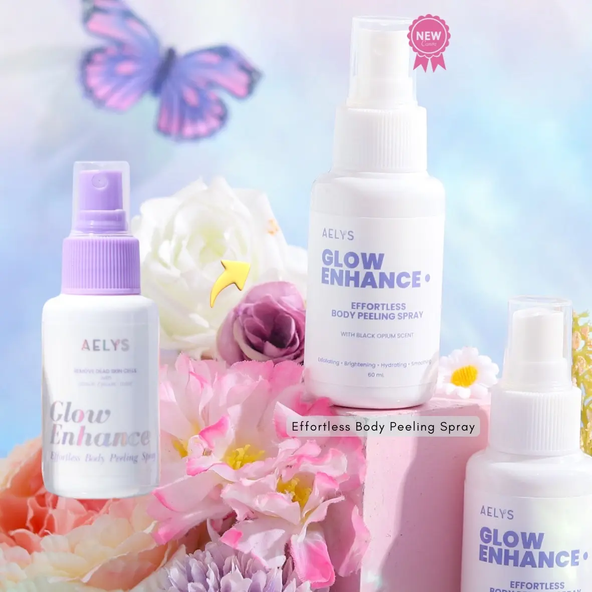 AELYS Glow Enhance Body Peeling Spray Perontok daki   Scrub  Ketiak