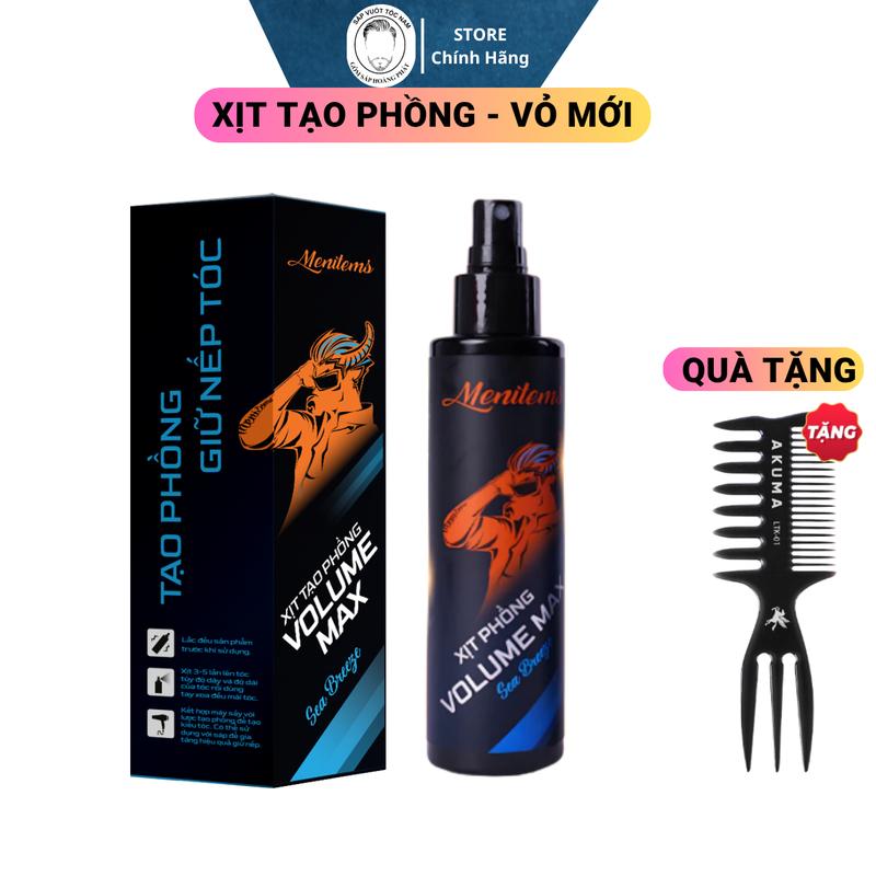 Xịt Phồng Tạo Kiểu Menitems 100ml, Tạo độ phồng tự nhiên, giữ nếp, Không gây bết tóc 100ML Dưỡng Tóc