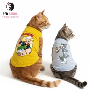 Baju Anjing Karakter Lucu Tom Outfit Kartun Ceria, Adem, Ringan, dan Super Menggemaskan