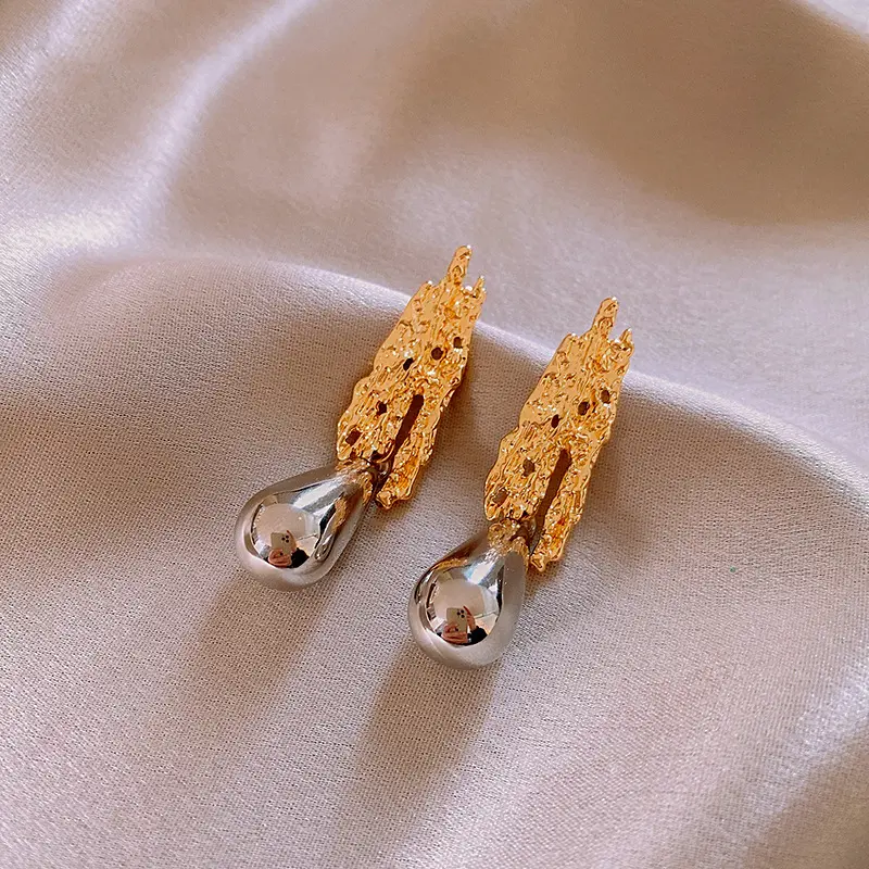 BESS STUDIO anting juntai silver anting panjang titanium earrings anti karat eropa vintage 2
