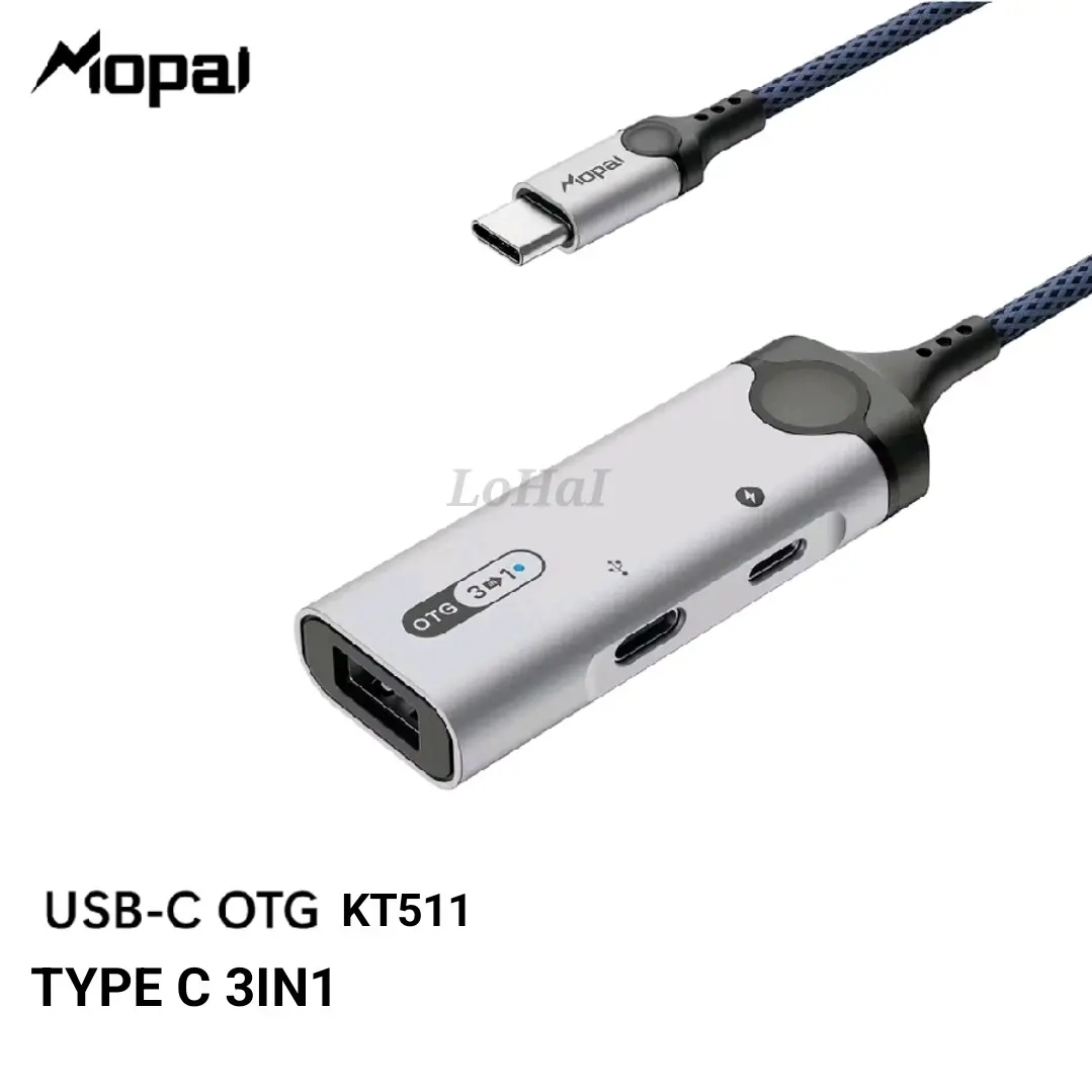Mopai KT511 OTG Type C iOS Android to USB3.0 Type C With Charging Hardisk Flashdisk Soundcard 3in1 USB-C HUB