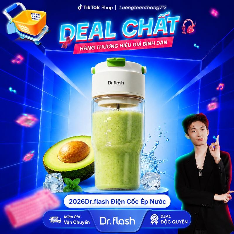 Máy xay cầm tay đa năng Luhan Life với 18 lưỡi dao, thiết kế nhỏ gọn, dung tích 500 ml