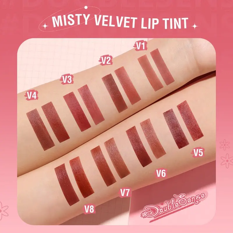 PINKFLASH 2 IN 1 Dual-ended Liquid Lipstik ombrelips Matte Velvet High Pigment Tahan lama Ombre 3