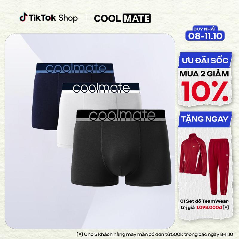 Combo 03 Quần lót Bamboo Trunk phối cạp Logo Coolmate - Coolmate