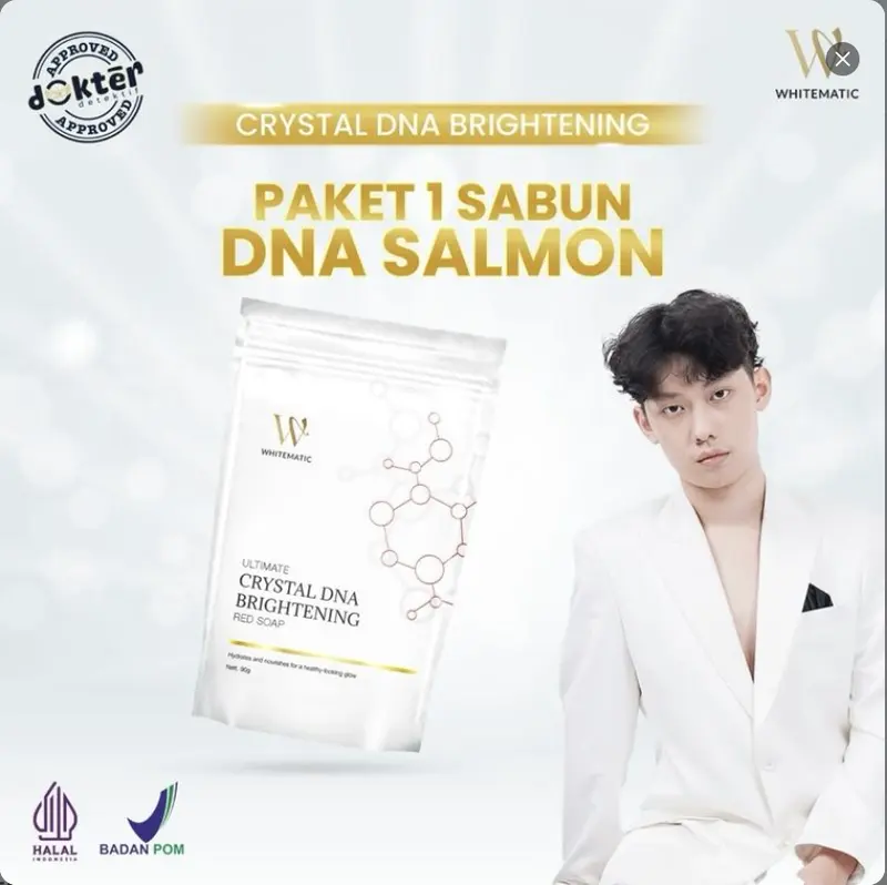 [DAPAT 1 SABUN] WHITEMATIC ULTIMATE CRYSTAL DNA BRIGHTENING RED SOAP 90G SABUN BATANG MENCERAHKAN & MELEMBABKAN KULIT 0
