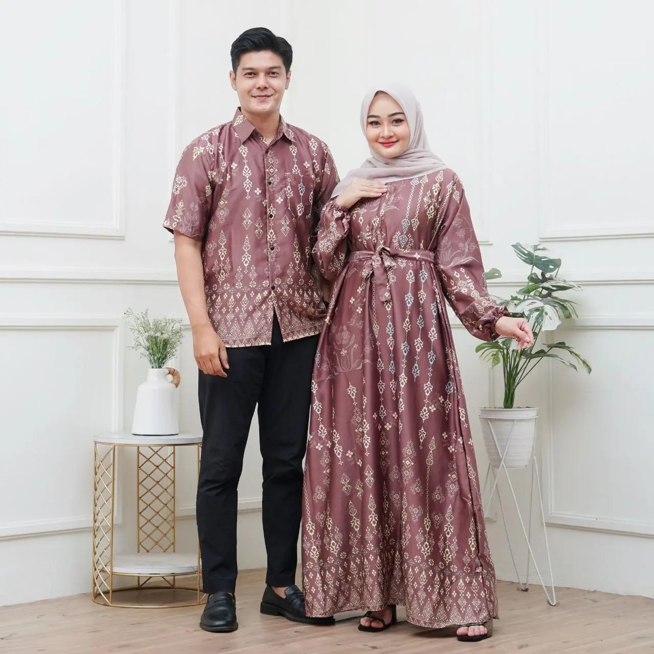 baju couple pasangan sarimbit keluarga dres gamis wanita Dewasa Lebaran 2024 Muslim Ibu