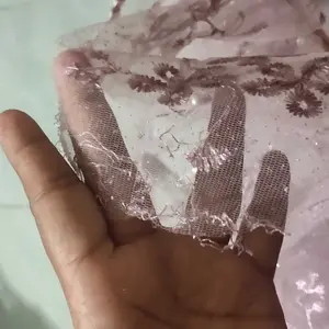 PROMO! TERMURAH KAIN TILE AKAR MUTIARA GLITER TILLE ALLOVER BROKAT TULE BRUKAT KEBAYA TULLE  BAHAN  MOTIF ALLOWER BUNGA HARGA  (0,5 M)