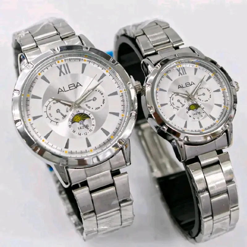 Jam Tangan Couple Alba Rantai Stainless Gratis Batre Cadangan Termurah -  Watches Hadiah 5