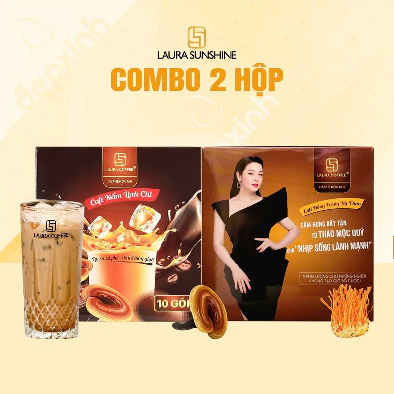 [GIẢM GIÁ KHÔNG QUÀ] Combo 2 hộp Cà phê hòa tan cao cấp Laura Sunshine (2 hộp x 10 gói)