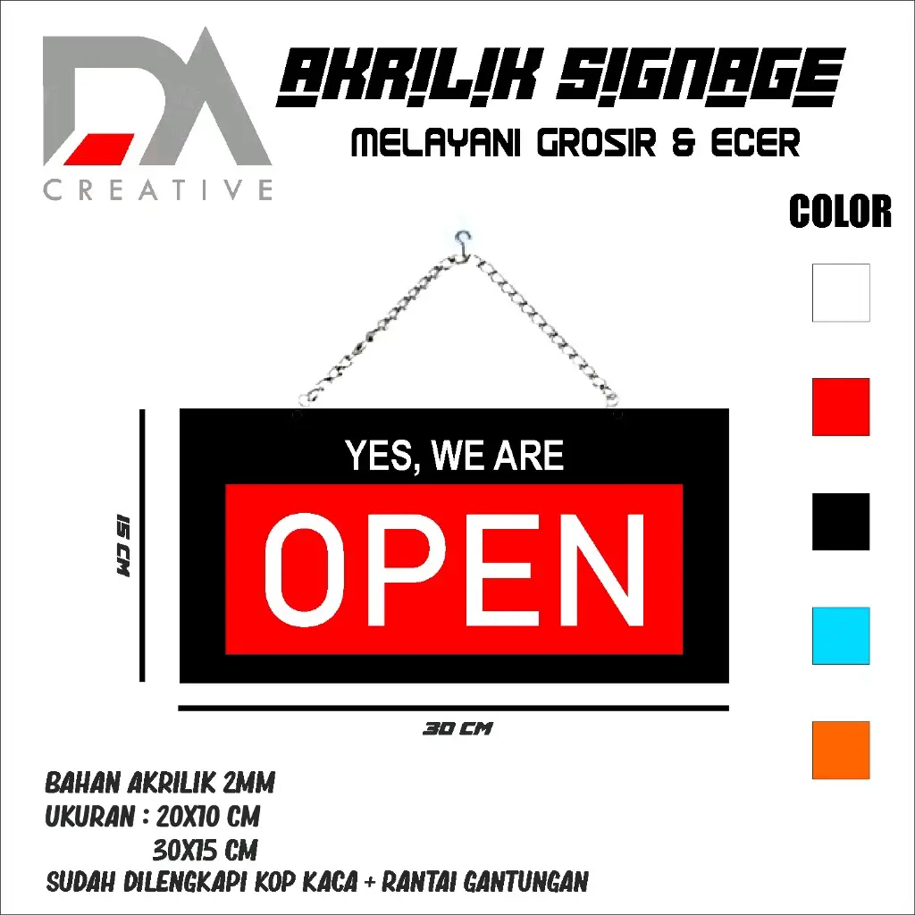 AKRILIK SIGN BOARD OPEN CLOSE  Sticker