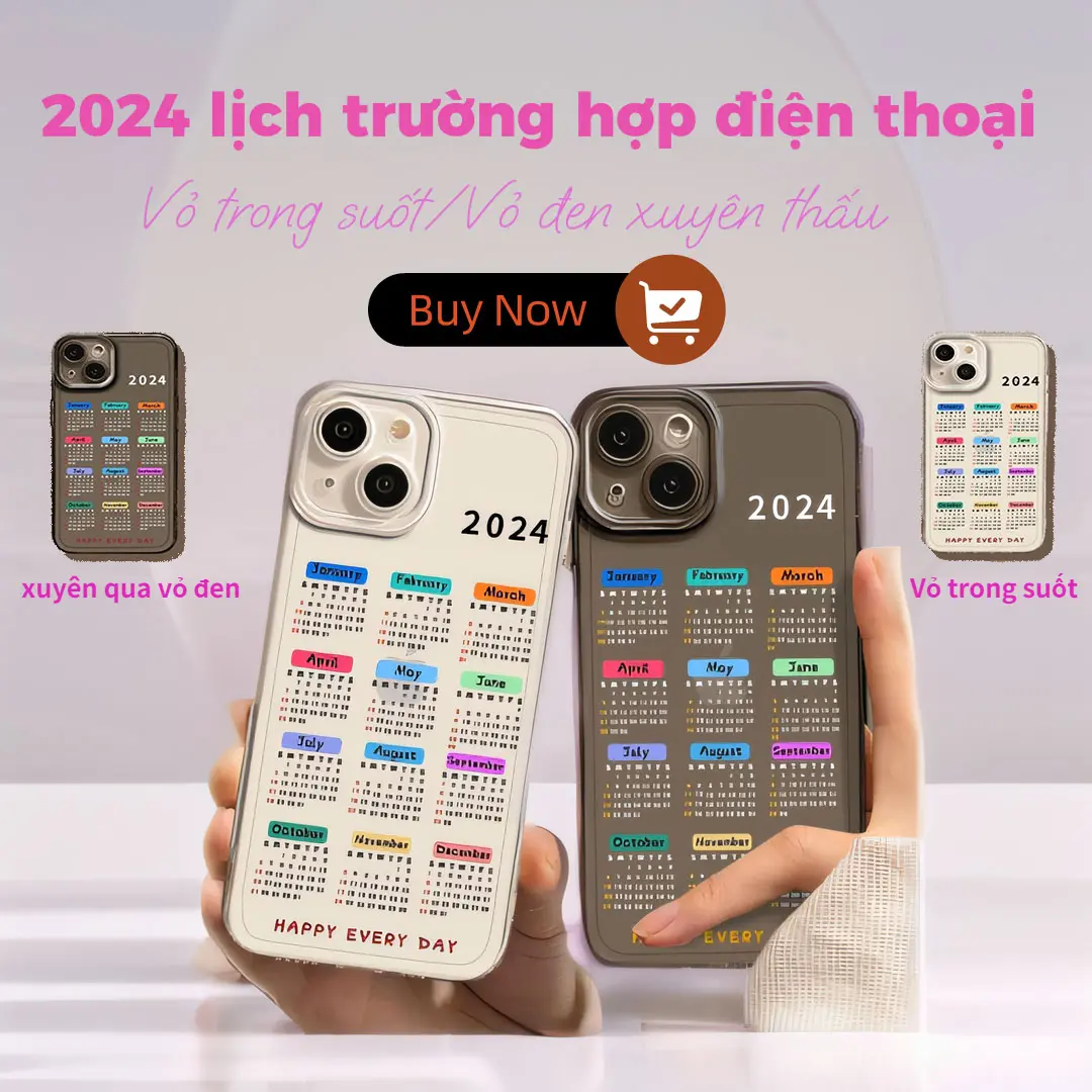 ốp điện thoại lịch 2024 tương thích với Apple 15 và Apple14pro /13/12/11/ Dragon Year / Transparent / New Year/ốp lưng iphone/iphone 11/iphone/iphone 12 pro max