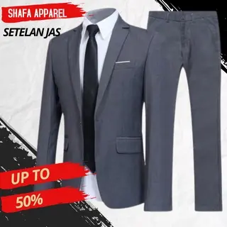 Shafa Apparel - Set Jas Formal Pria slimfit 2In1