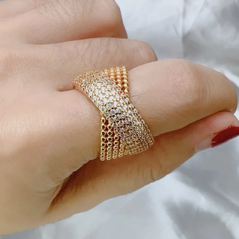 E04 {CO 2 Produk Apapun Free 1} C05 Perhiasan Lapis Emas Cincin permata Perhiasan Perempuan xuping jewellery pehiasan anti karat 5