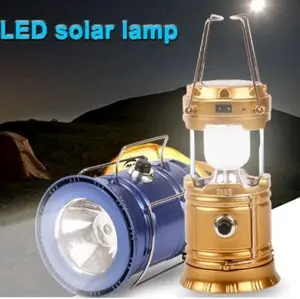 Lampu Emergency LED Lentera Gantung Tarik Camping Tenaga Solar Surya & Charger Lampu +Kabel Kamping Rechargeable Cas Ulang Asesoris Elektronik Listrik Hiking mancing memancing Lamp