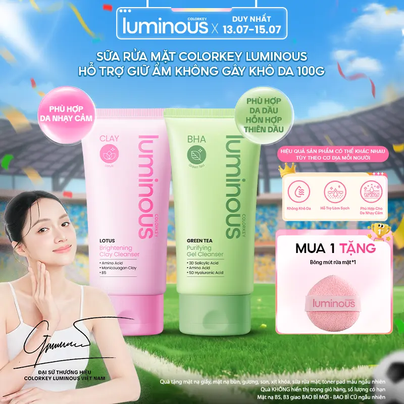 Sữa Rửa Mặt COLORKEY LUMINOUS Phiên Bản Nâng Cấp Với Tinh Chất Bùn Khoáng Hỗ Trợ Làm Sạch 100g