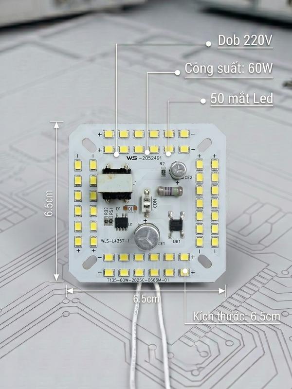 Bo Mạch Đèn LED 20w 30w 40w 50w 60w sẵn dây nối