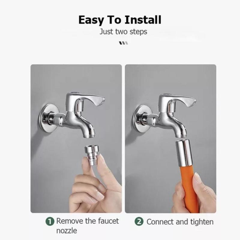 Selang Sambungan Kran Flexible Elastis Pipa 360 Derajat Filter Air Cuci Piring Wastafel Dapur Silikon Fleksibel Faucet Stainless Steel 4
