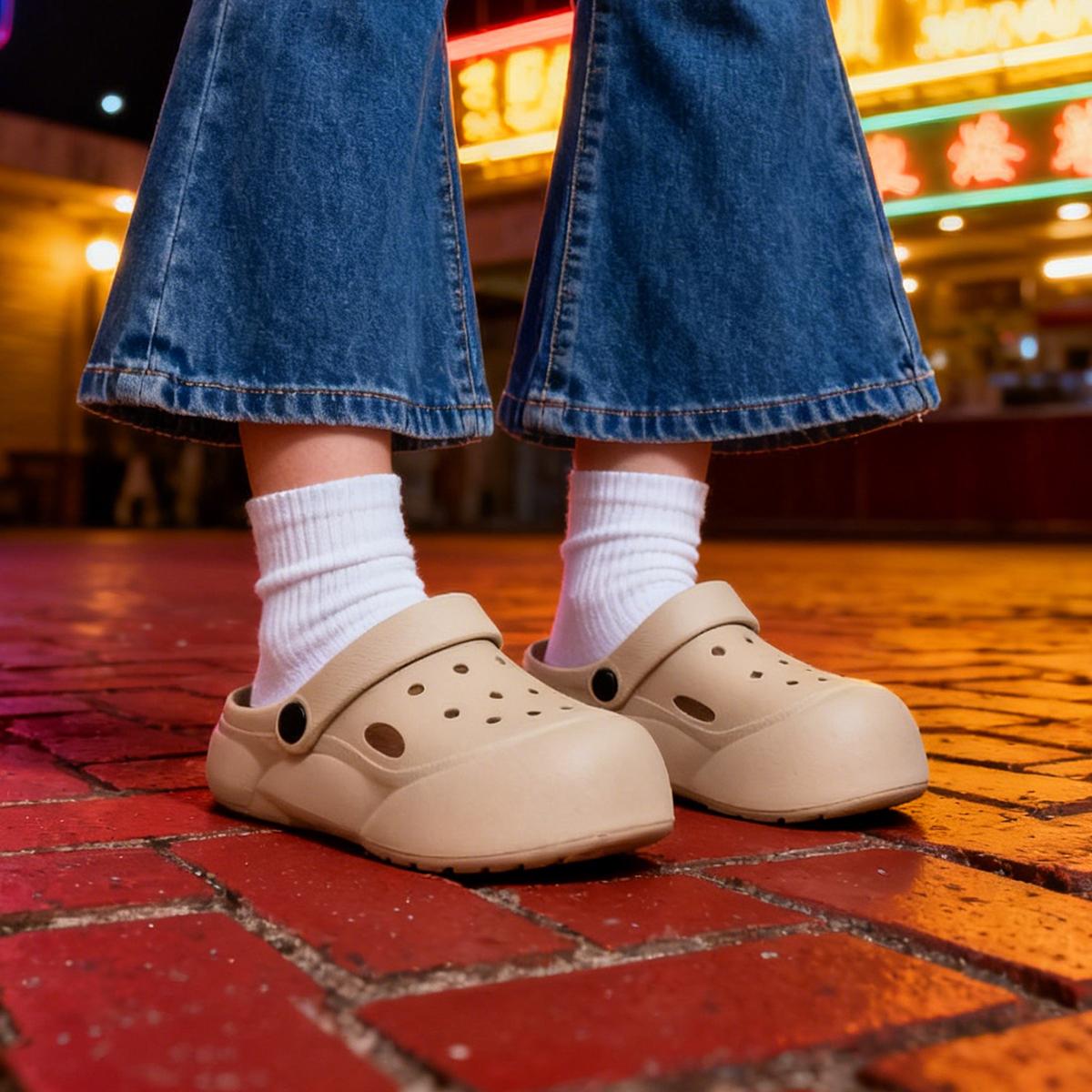 Baru Model Sandal Anak Perempuan Baim Selop Nyaman Kodok Jibbitz Sendal Anak Cewek Size 20-35