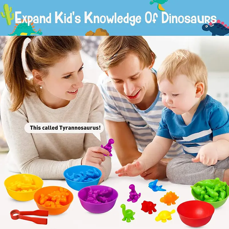 36/48/56 Buah Mainan Anak-anak Penyortiran Warna Mengidentifikasi Warna untuk Anak-anak Kecil Permainan Montessori dengan Mangkuk Penyortiran Gratis dan 2 Pinset 7