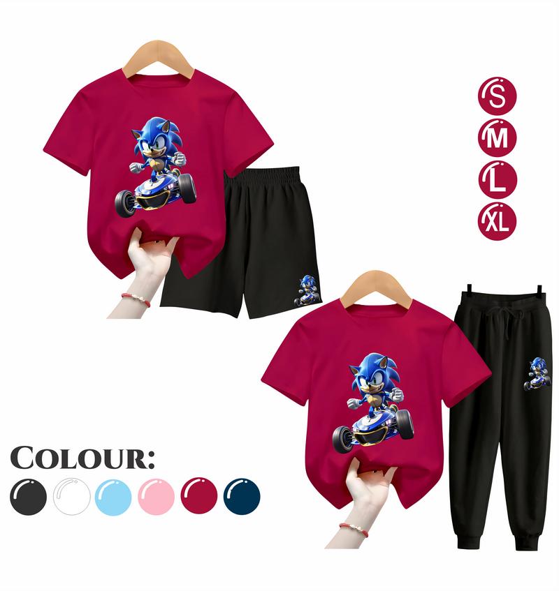 Product Introduction of Baju Setelan Anak Laki Laki - Pakaian Kaos dan Celana Fashion Anak Cowok Usia 5-15 Tahun - Motif SONIC Putih 47