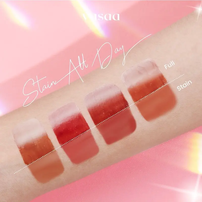 [Clearance Sale ED 2026] Vasaa Liptint Glossy Stain 3g Lip Stain Soft Stay Glassy Finish Lip Tint Ringan Tahan Lama Untuk Bibir Kering Girl Peach 3