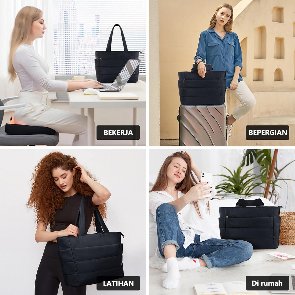 PaxMater fashion tote taswanita ringan tote bag wanita kapasitas besar 16 inci kuliah tas tangan wanita Cewek Totebag tahan air kapasitas besar Kantong