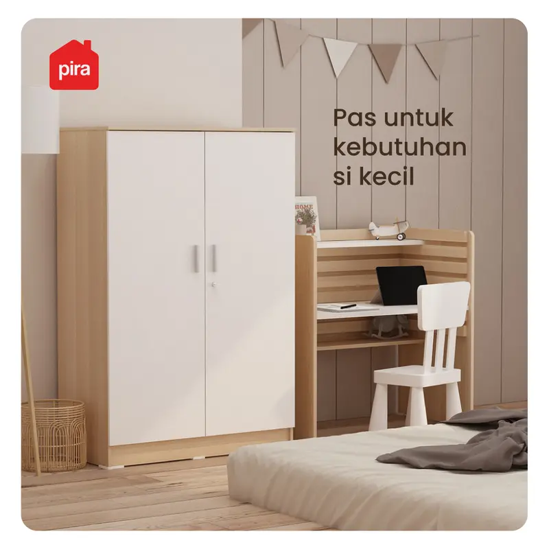 Pira Metropolis OX - Aruna BL80 Lemari Pakaian Kecil 2 Pintu 4