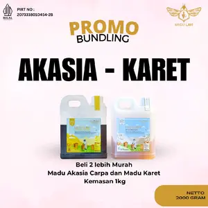 Paket Bundling madu akasia carpa dan madu nektar karet kemasan 1kg