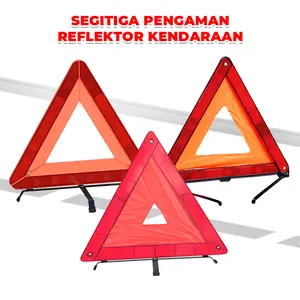 Segitiga Pengaman Reflektor Kendaraan 3 Tipe Bahan Segitiga Darurat Standar Triangle Warning Sign