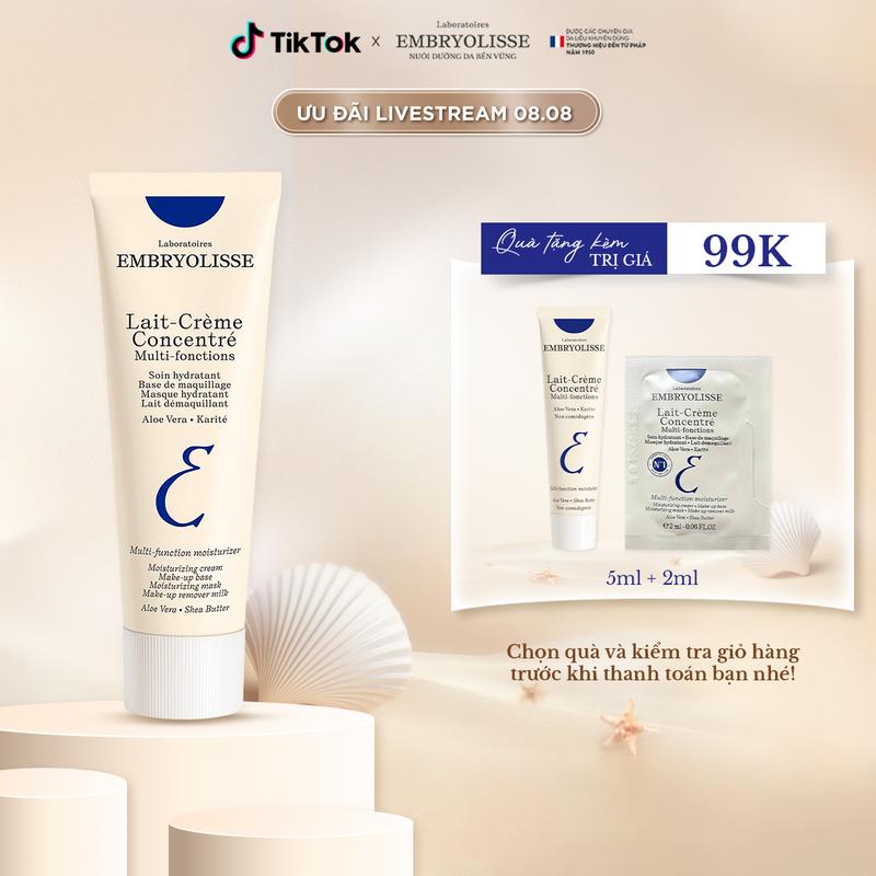 [LIVESTREAM] Kem Dưỡng Ẩm Phục Hồi Embryolisse Lait Creme Concentre 75ml  Dưỡng Ẩm Da Skincare Đa Năng 6in1