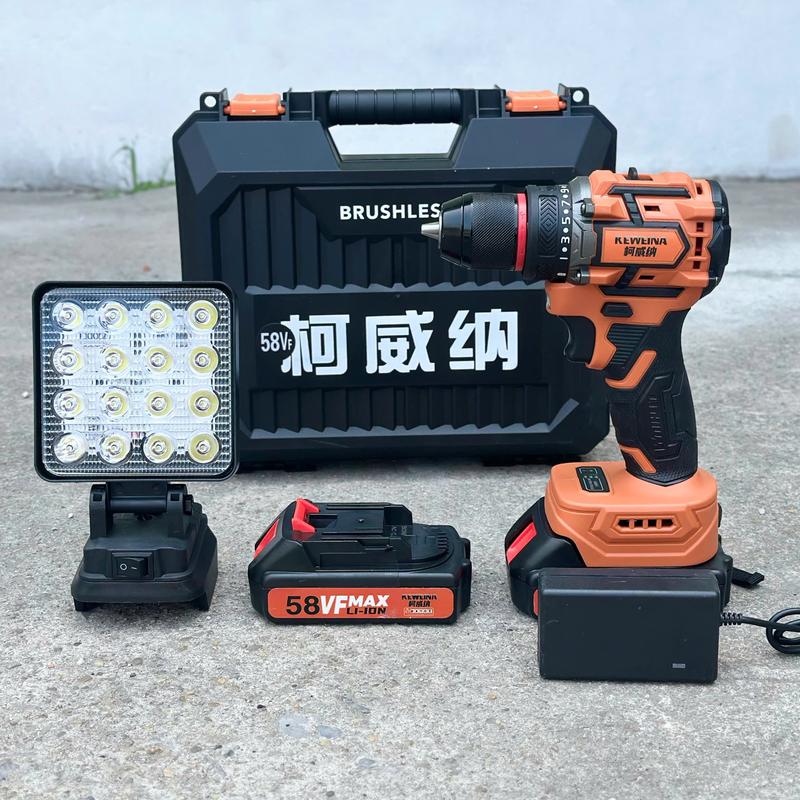 Máy Khoan Pin 5 Cell KEWEINA KWN - 48 Tặng Thân Đèn 16 Bóng Không Chổi Than Đầu Kẹp 10mm Bảo Hành 6 Tháng