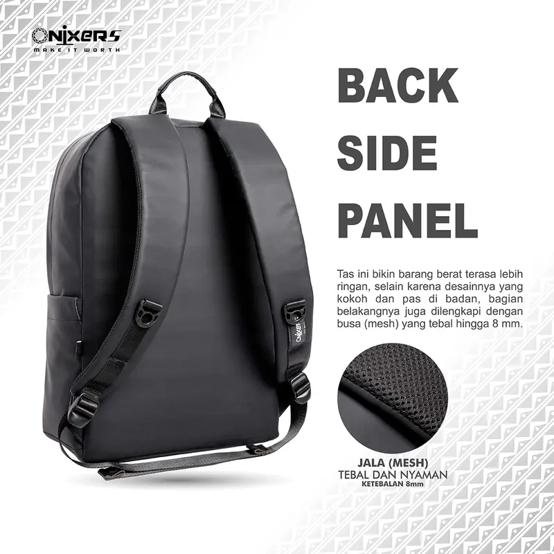 ONIXERS I Backpack SHAGA I Tas Laptop Ransel Pria I Dapper Bag Pria Wanita Anti Air Waterproof Premium I Backpack Sekolah Kantor Kerja Outdoor 5
