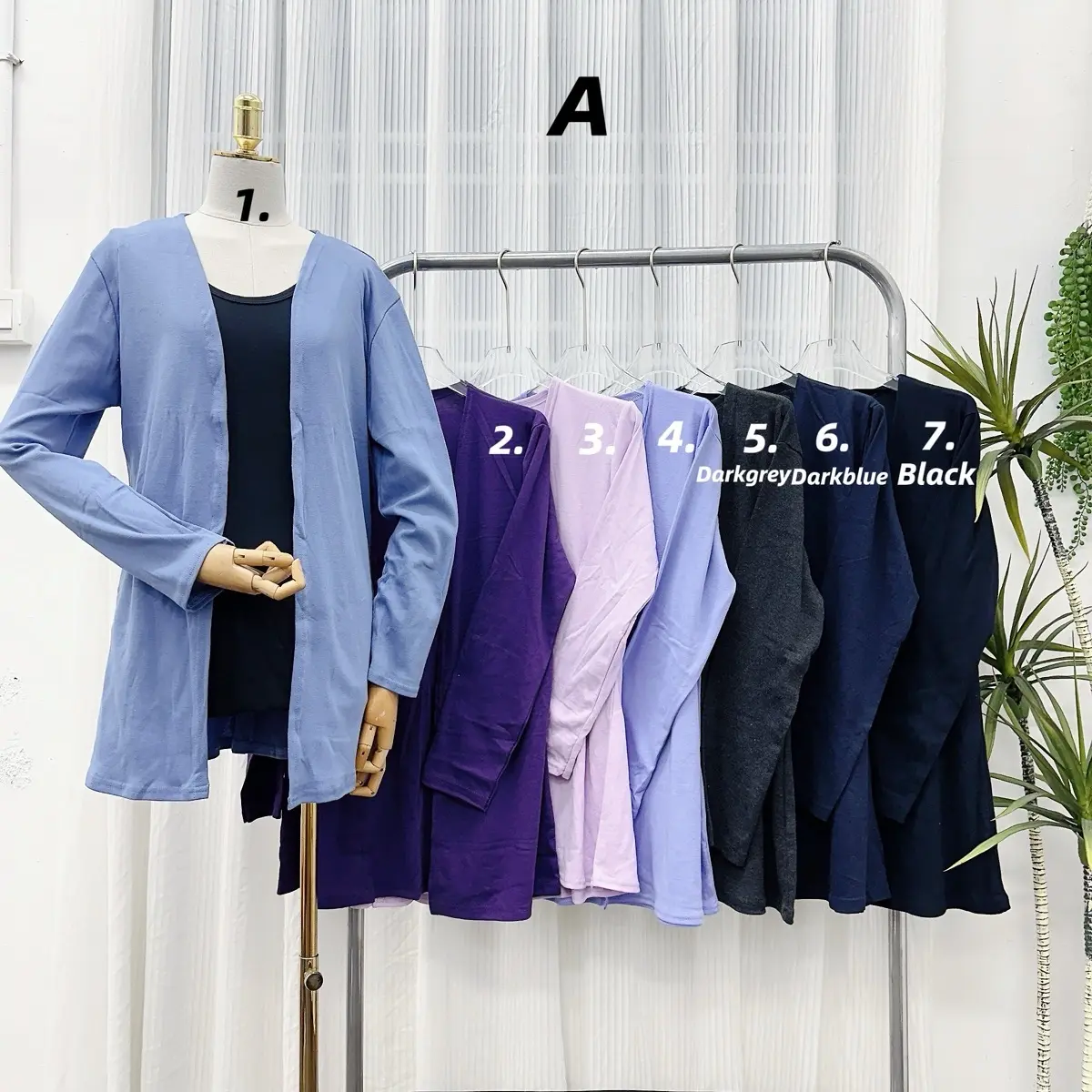 Cardigan Cotton Cardigan Pocket Plain Basic Women READY STOCK Muslim Muslimah Murah Wanita Outerwear