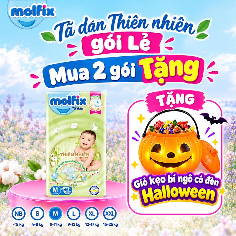 Tã Dán Thiên Nhiên Molfix Jumbo Cho Bé