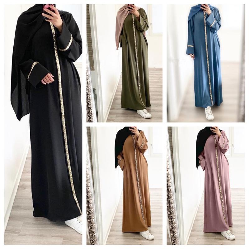 Product Introduction of Áo Choàng Trang Phục Phụ Nữ Hồi Giáo Xuyên Biên Giới Đông Nam Á, Váy Kim Sa Trang Trí Khâu Áo Choàng Voan Trơn Hàng Mới Về 2
